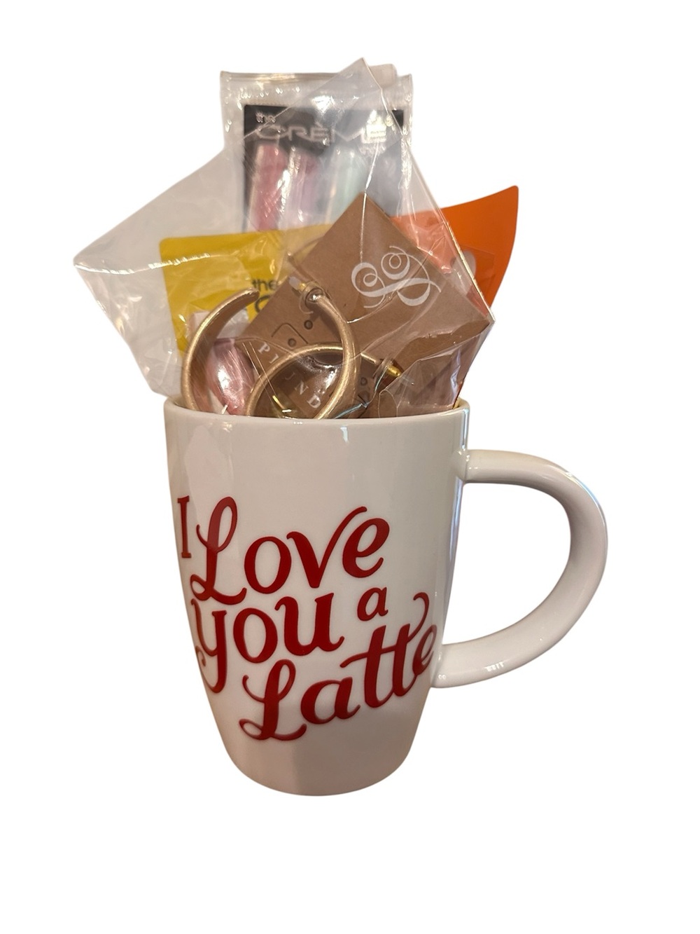 Crate&Barrel White Mug with Red "I Love You a Latte" Script (7pcs)